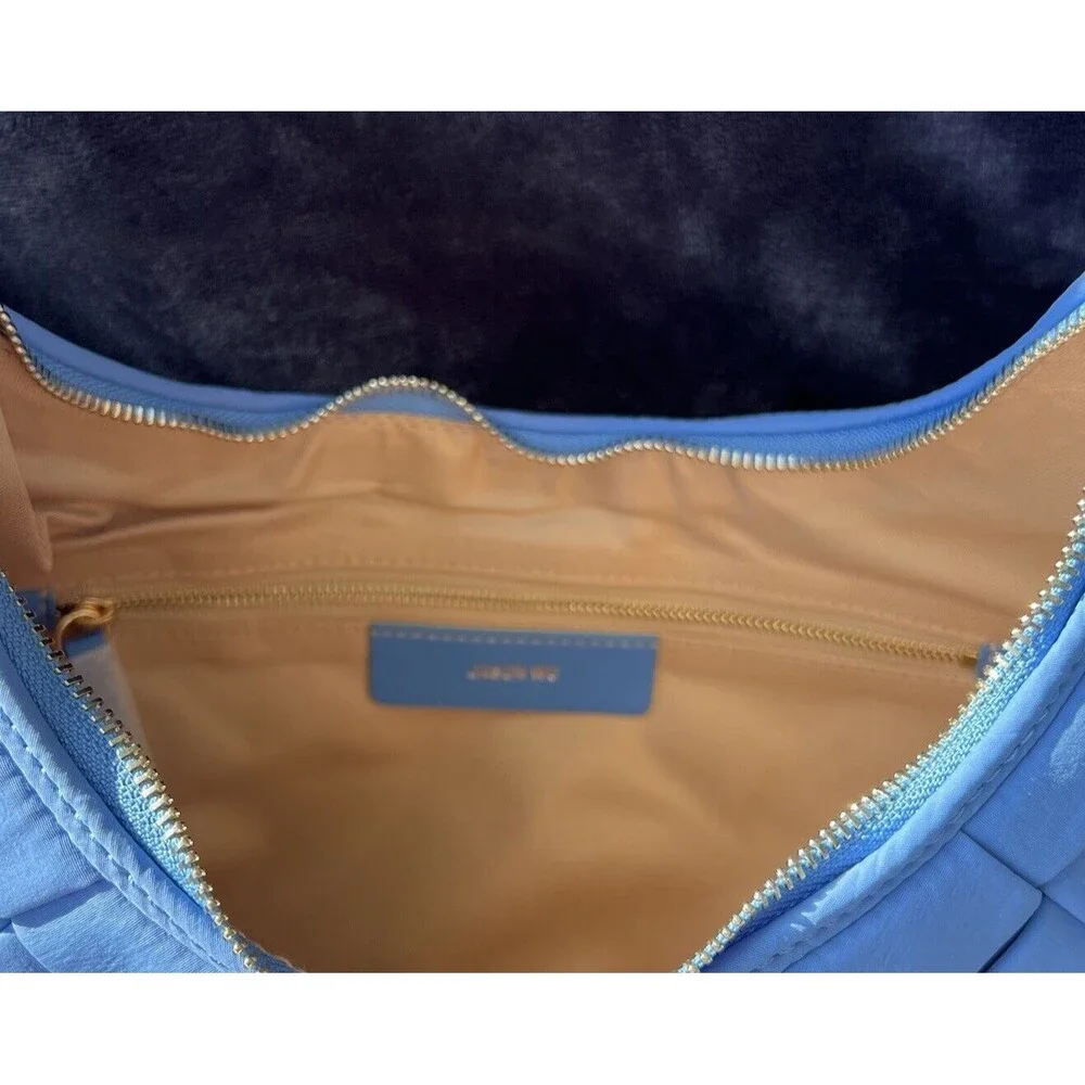 Jason‎ Wu Nylon Woven Hobo Shoulder Bag Vista Blue Half Moon Unique NWT $138